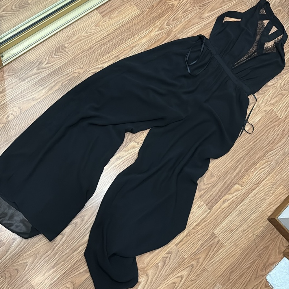 Long Black Jumper Open Back Size 8 New